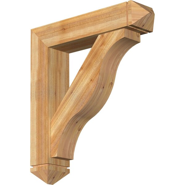 Ekena Millwork Funston Arts and Crafts Rough Sawn Bracket w/ Offset Brace, Western Red Cedar, 8"W x 36"D x 40"H BKT0806X36X40FST03RWR - main